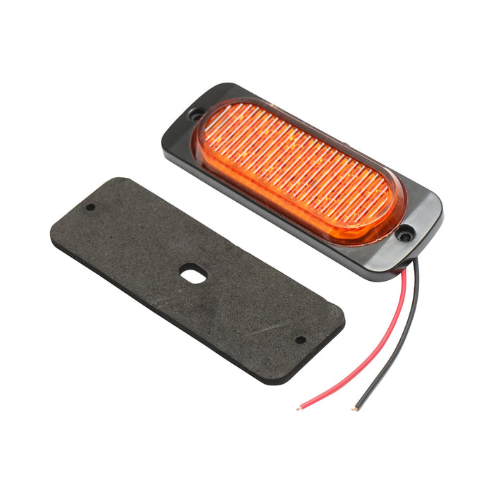 Lampada laterale stroboscopica LED gialla, 116 mm, 12V-24V, FR1278Y, Breckner Germany