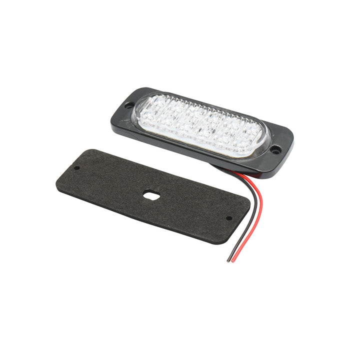 Lampada laterale stroboscopica LED, bianca, 115 mm, 12V-24V, FR1278W, Breckner Germany