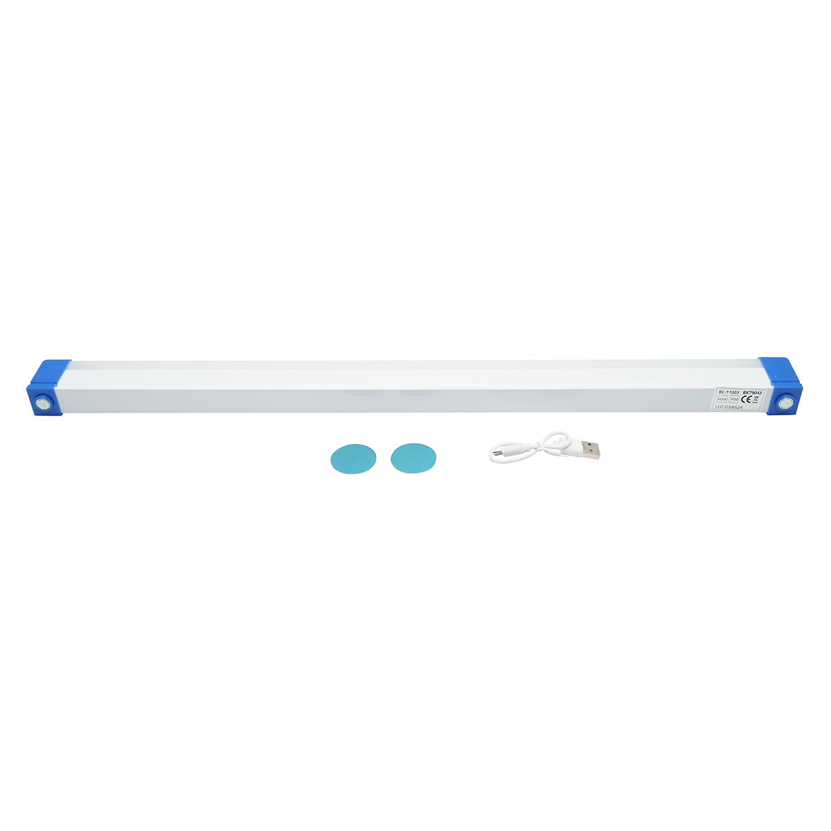 Lampada LED 90W, 6500K con impugnatura magnetica e batteria ricaricabile 2400mAh 520x23x38mm IP20