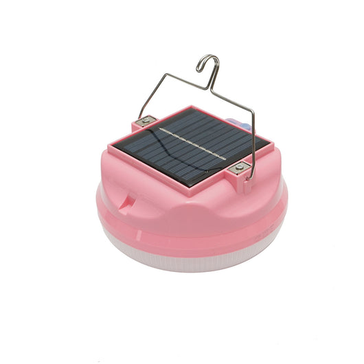 Lampada LED da 300W con pannello solare e batteria da 3600mA, colore rosa