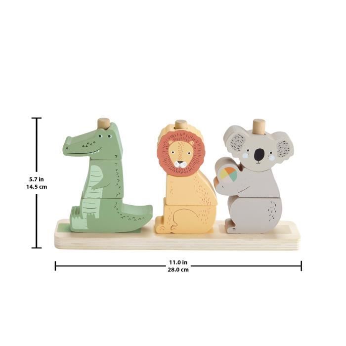 Animali da impilare e ordinare in legno Fisher-Price, 10 pezzi HXV04