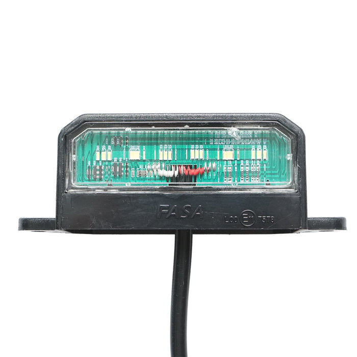 Lampada LED per illuminazione della targa di registrazione, 125x45 mm, 12-24V, Breckner Germany.