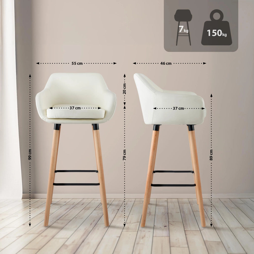 Sgabello Grant in pelle sintetica crema