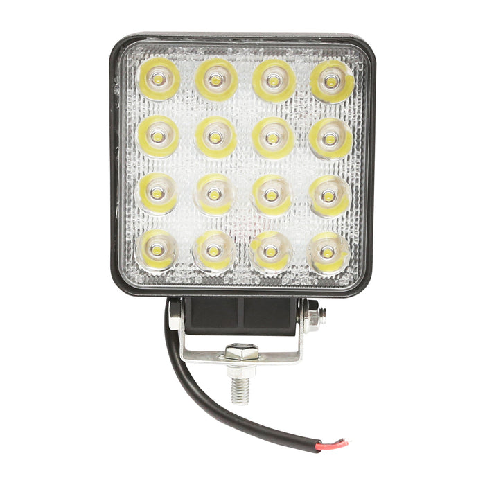 Lampada quadrata con 16 LED, 10-60V, 48W, angolo di radiazione 60°, Breckner Germany.