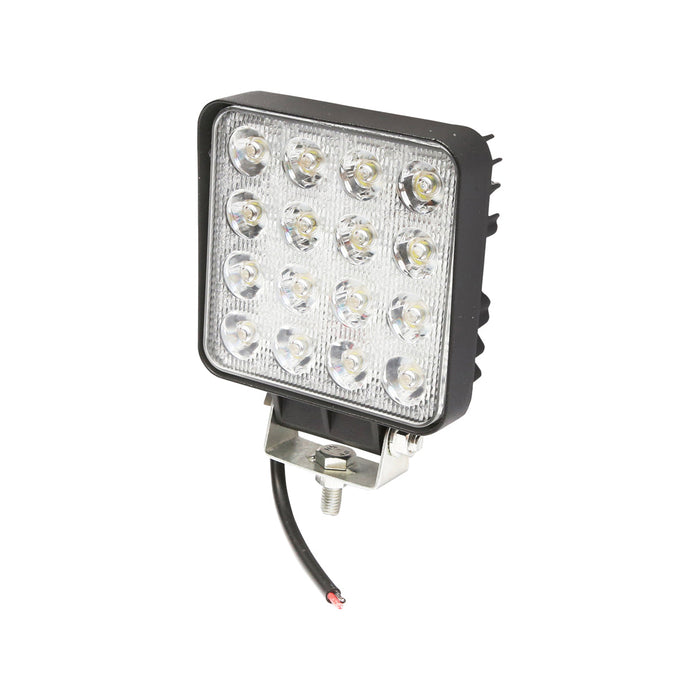 Lampada quadrata con 16 LED, 10-60V, 48W, angolo di radiazione 60°, Breckner Germany.