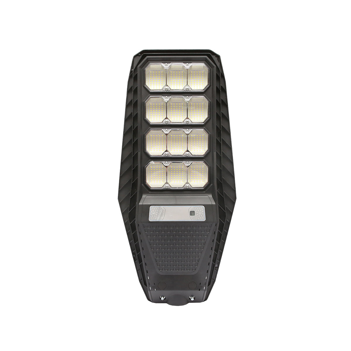 Lampada solare a LED per illuminazione stradale 200W, 6500K, IP65 con sensore di movimento, pannello solare e montaggio su palo