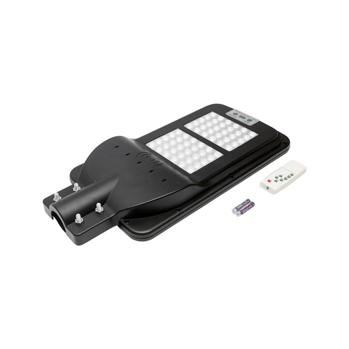 Lampada solare a LED per illuminazione stradale 60W, 6500K, IP65 con sensore di movimento, pannello solare e montaggio su palo