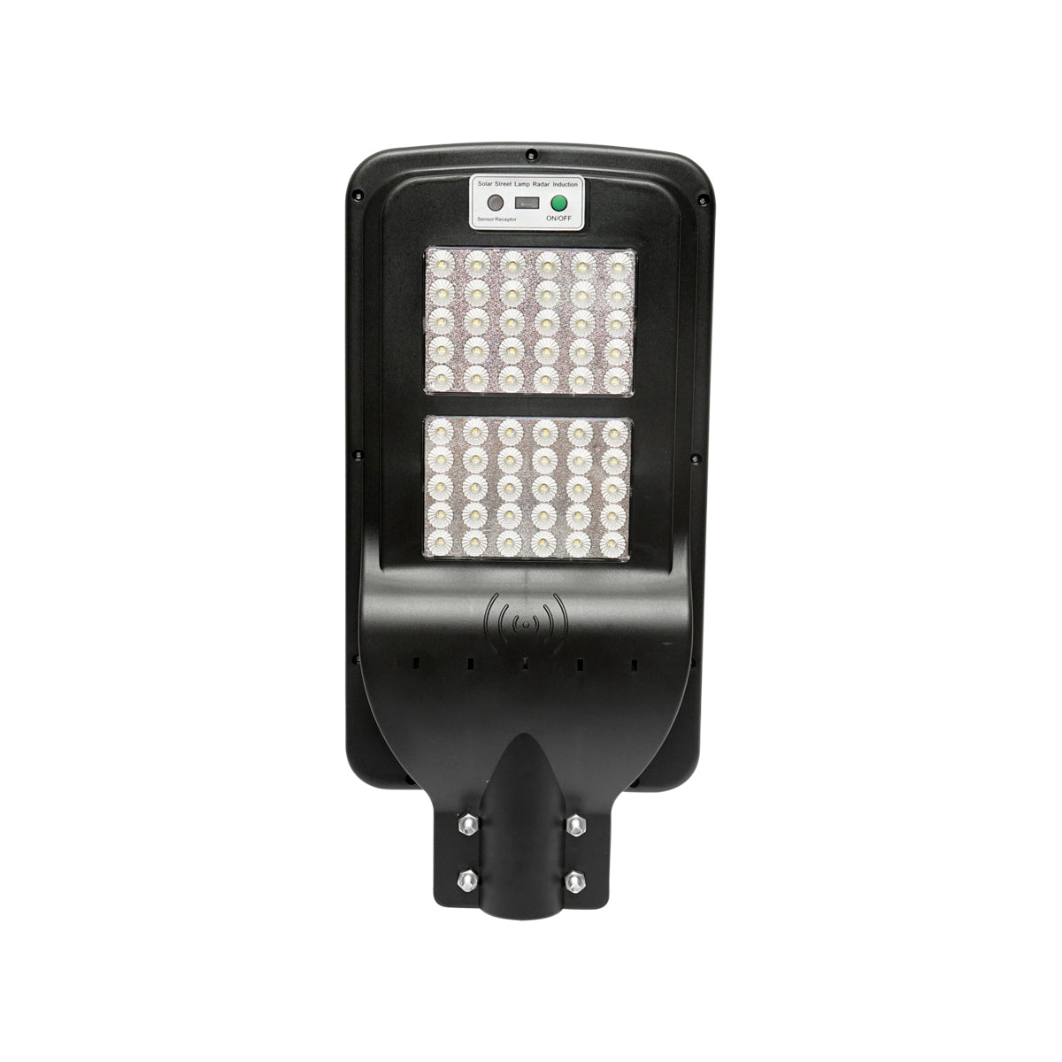 Lampada solare a LED per illuminazione stradale 60W, 6500K, IP65 con sensore di movimento, pannello solare e montaggio su palo