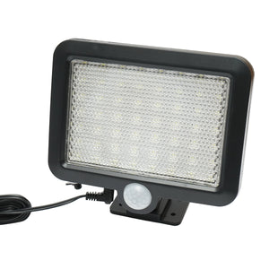 Lampada solare LED 250lm con pannello solare 1W 6V, batteria 1500mAh e sensore di movimento IP44