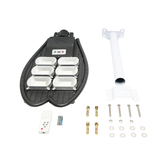 Lampada solare LED 300W per illuminazione stradale con pannello solare e sensore di movimento con attacco a palo