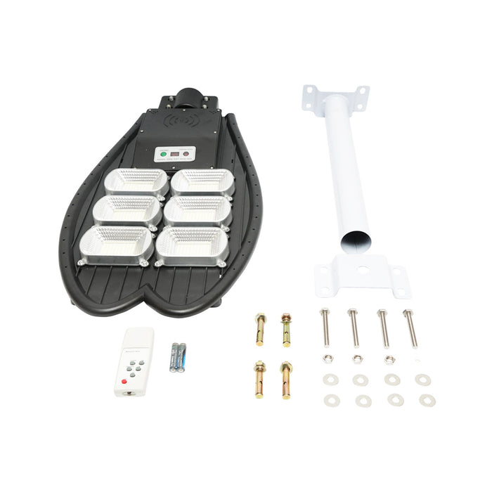 Lampada solare LED 300W per illuminazione stradale con pannello solare e sensore di movimento con attacco a palo