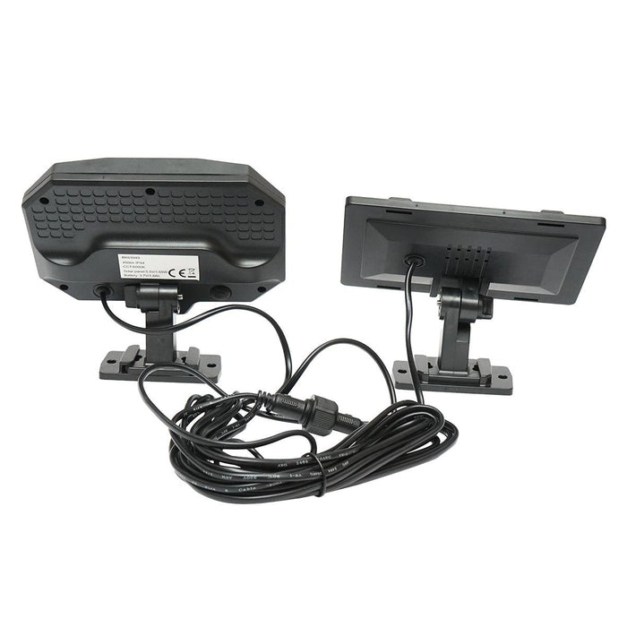 Lampada solare LED 450lm con pannello solare 1,65W/5,5V, batteria 3,7V/1,8 Ah, telecomando, cavo 5m e sensore crepuscolare IP44