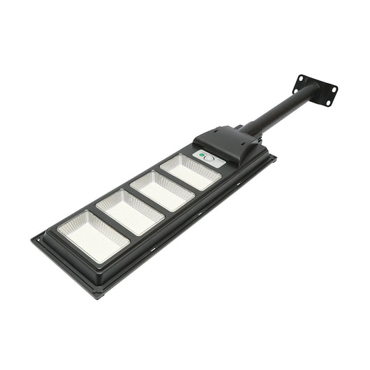 Lampada solare LED illuminazione stradale 200W 6500K con pannello solare 12W, batteria 12000mAh, telecomando, montaggio su palo IP65