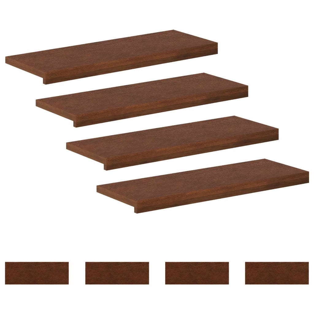 Gradini per Scale 8 pz 70 x 30 x 2 cm Marrone Scuro 3449387