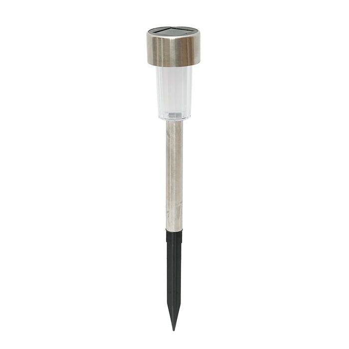Lampada solare LED in acciaio inox, 6500K, altezza 30cm