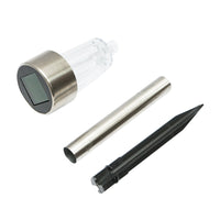 Lampada solare LED in acciaio inox, 6500K, altezza 30cm