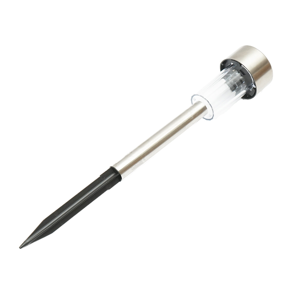 Lampada solare LED in acciaio inox, 6500K, altezza 30cm