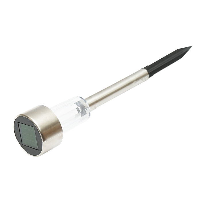 Lampada solare LED in acciaio inox, 6500K, altezza 30cm