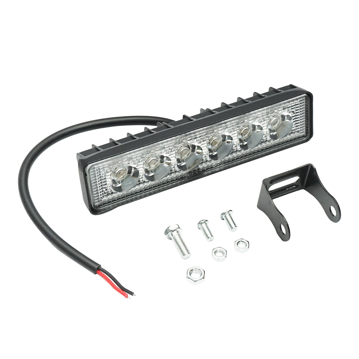 Lampada tipo barra con 6 LED, 10-60V, 18W, angolo di radiazione 60 gradi, tipo flood, 160x43x42 mm