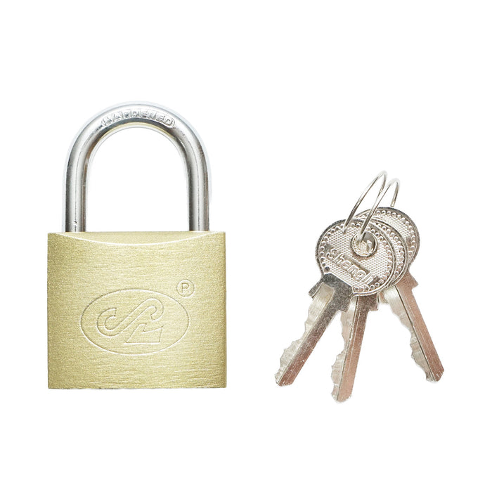 Lucchetto con 3 chiavi dorate 38mm