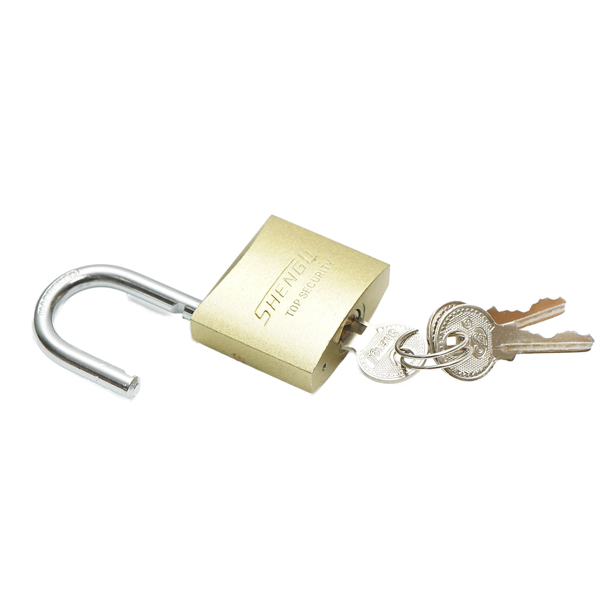 Lucchetto con 3 chiavi dorate 38mm