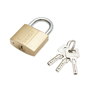 Lucchetto con 3 chiavi dorate 50mm