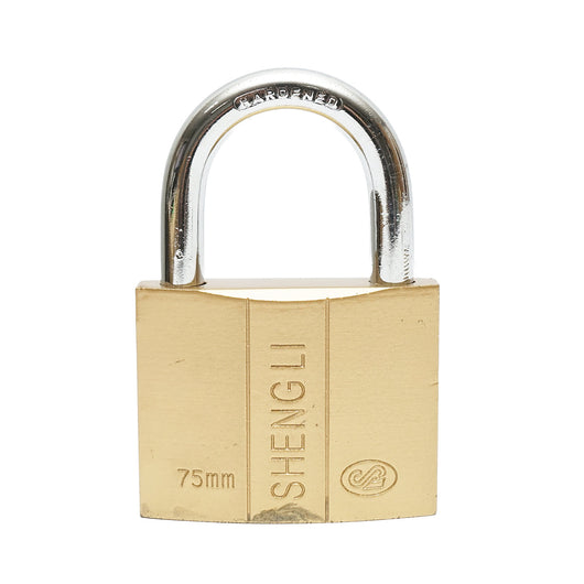 Lucchetto con 3 chiavi dorate 75mm