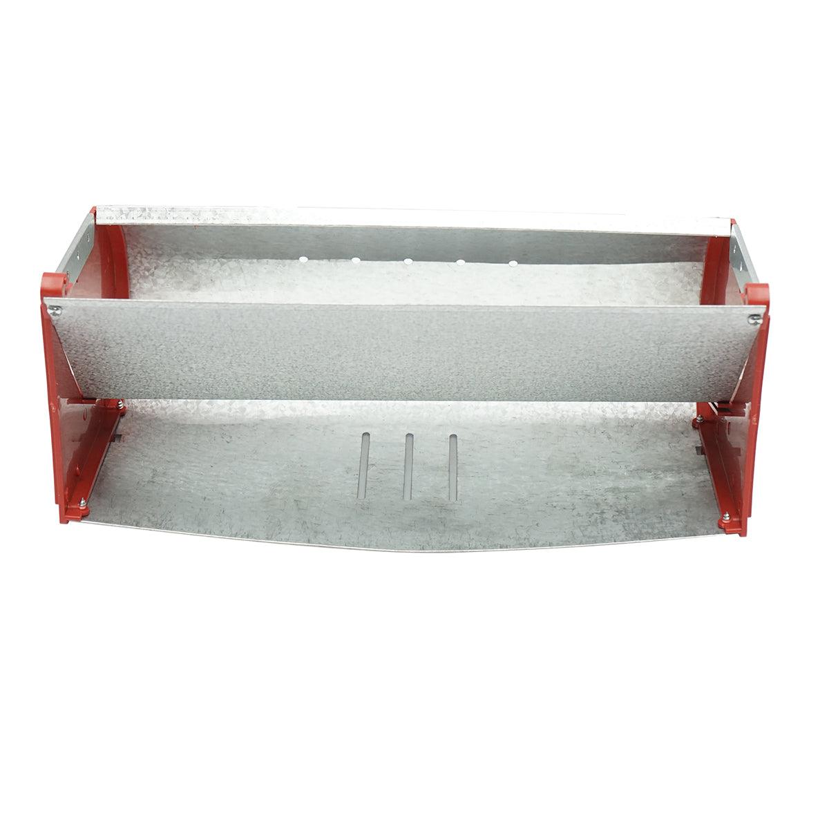 Mangiatoia per Conigli in Lamiera Zincata e Plastica Rigida, 25x9x13 cm