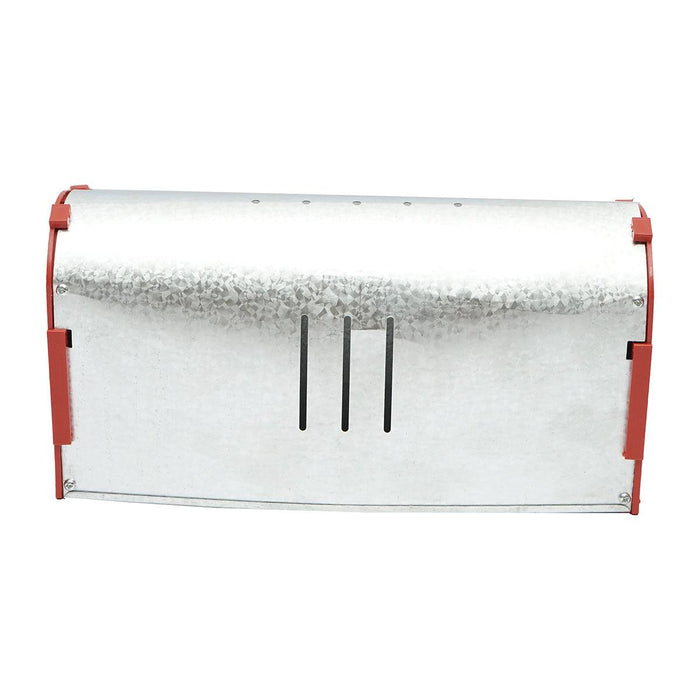 Mangiatoia per Conigli in Lamiera Zincata e Plastica Rigida, 25x9x13 cm