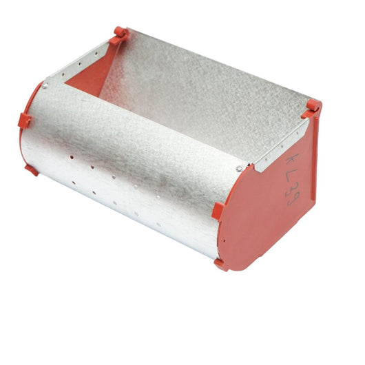 Mangiatoia per Conigli, 20 cm x 9 cm x 13 cm, Vasca in Lamiera Zincata, Parti Laterali in Plastica Rigida