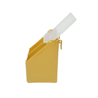 Mangiatoia ribaltabile in plastica per piccioni, con 2 scomparti, dimensioni 16x9x14cm.