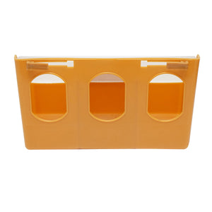 Mangiatoia ribaltabile in plastica per piccioni, con 3 scomparti, dimensioni 25x9x14cm
