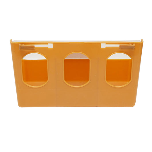 Mangiatoia ribaltabile in plastica per piccioni, con 3 scomparti, dimensioni 25x9x14cm