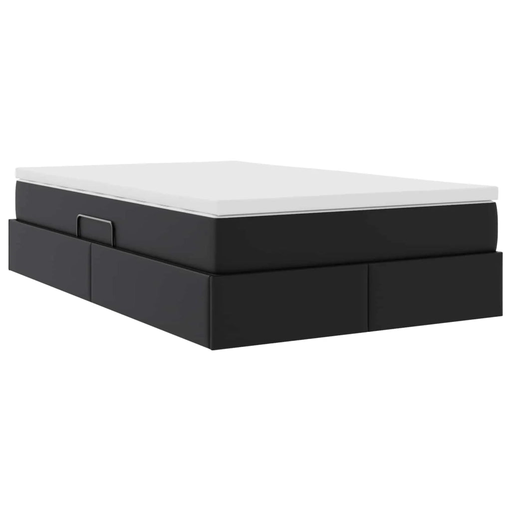 Letto con contenitore e materasso Nero 120 x 190 cm