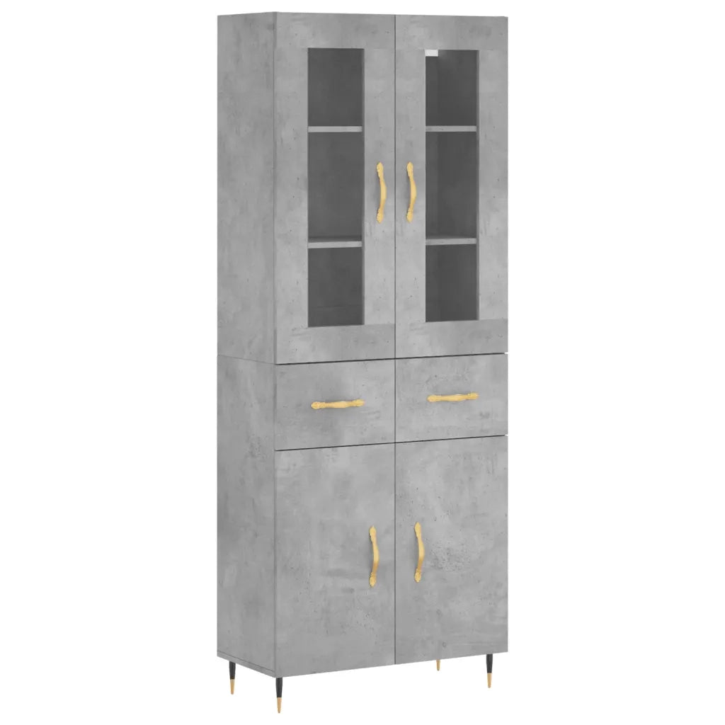 Credenza Grigio Cemento 69,5x34x180 cm in Legno Multistrato 3198517