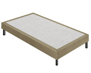 Letto Sommier Piazza e Mezza 140x190 Tortora Rivestito - Resistente fino a 120 Kg per Persona