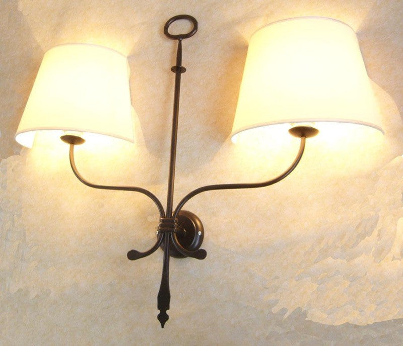 APPLIQUE LANTERNA LOIRA 2 LUCI D.35 FERRO BATTUTO CRUCCOLINI LAMPADE LANTERNE