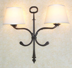 APPLIQUE LANTERNA LOIRA 2 LUCI IN FERRO BATTUTO CRUCCOLINI LAMPADE LAMPIONE