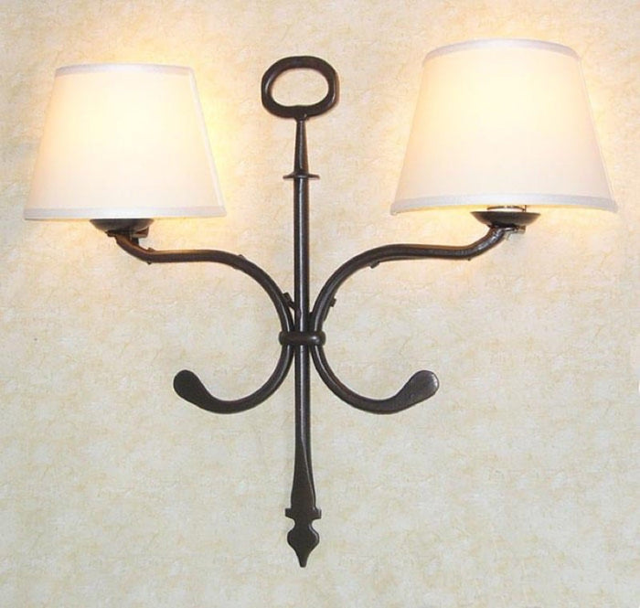 APPLIQUE LANTERNA LOIRA 2 LUCI IN FERRO BATTUTO CRUCCOLINI LAMPADE LAMPIONE