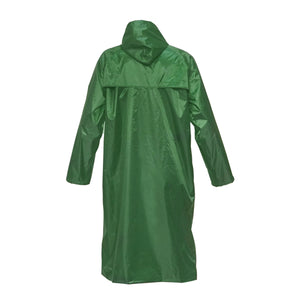 Mantella con cappuccio impermeabile taglia L in poliestere con membrana in PVC, aperture di ventilazione, 2 tasche e cerniera, verde Breckner Germany