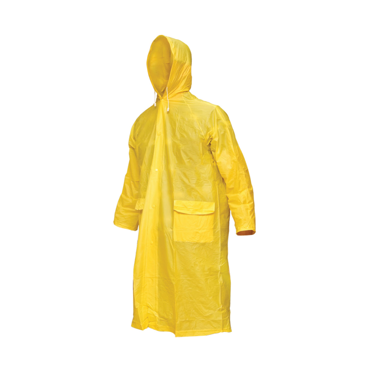 Mantella con cappuccio impermeabile taglia L in PVC, con 2 tasche, chiusura con bottoni a pressione, gialla Breckner Germany