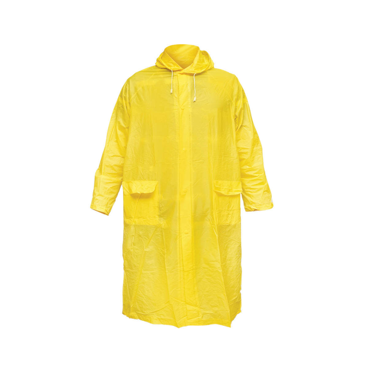 Mantella con cappuccio impermeabile taglia L in PVC, con 2 tasche, chiusura con bottoni a pressione, gialla Breckner Germany