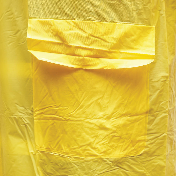 Mantella con cappuccio impermeabile taglia L in PVC, con 2 tasche, chiusura con bottoni a pressione, gialla Breckner Germany