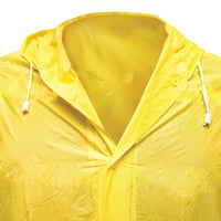 Mantella con cappuccio impermeabile taglia M in PVC, con 2 tasche, chiusura con bottoni a pressione, gialla Breckner Germany