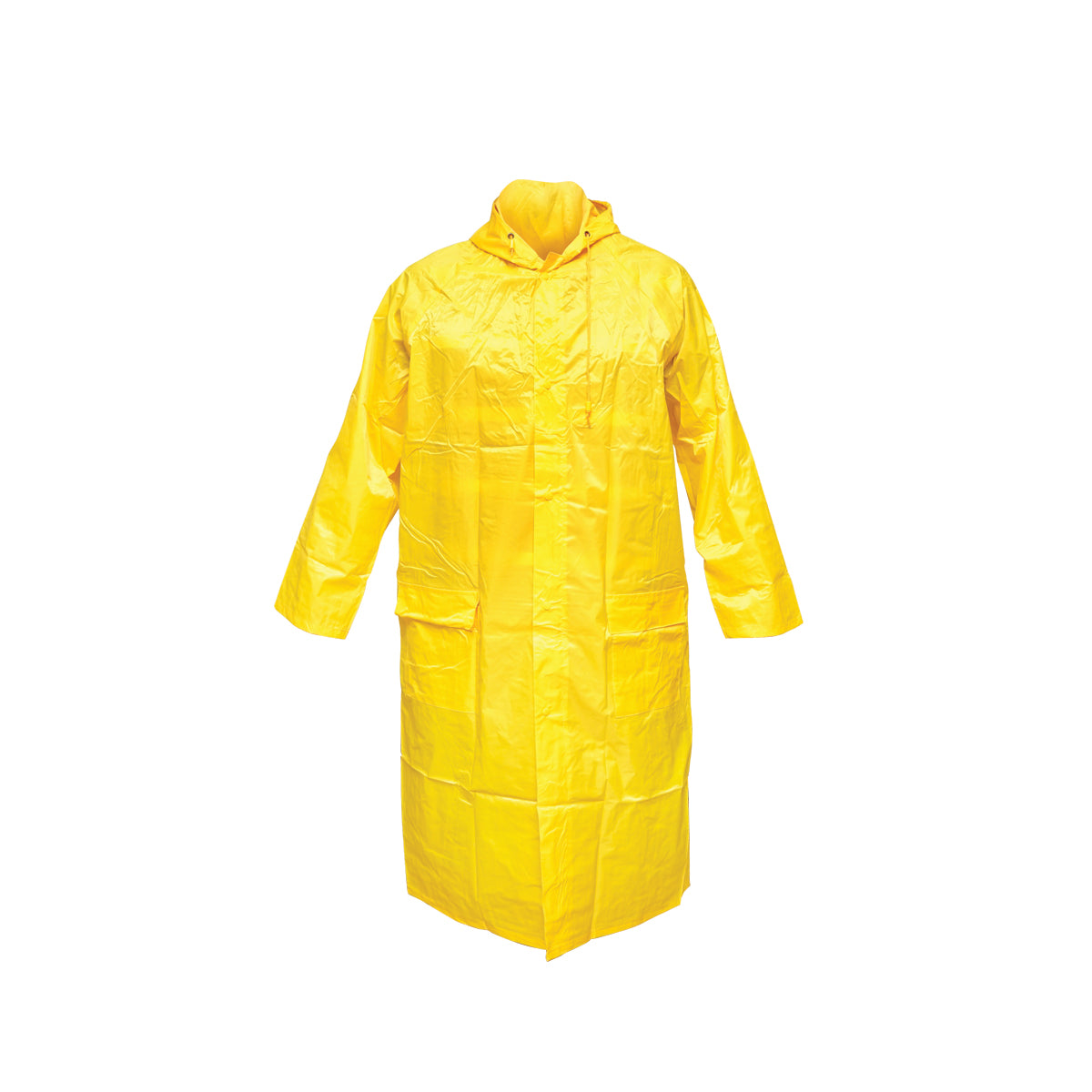 Mantella con cappuccio impermeabile taglia XL in poliestere con membrana in PVC, aperture di ventilazione, 2 tasche e cerniera, gialla Breckner Germany