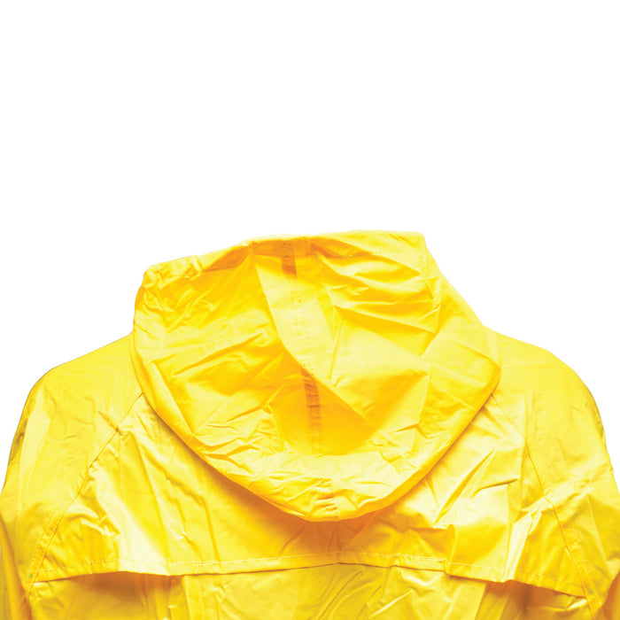 Mantella con cappuccio impermeabile taglia XL in poliestere con membrana in PVC, aperture di ventilazione, 2 tasche e cerniera, gialla Breckner Germany