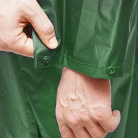 Mantella con cappuccio impermeabile taglia XL in poliestere con membrana in PVC, aperture di ventilazione, 2 tasche e cerniera, verde Breckner Germany