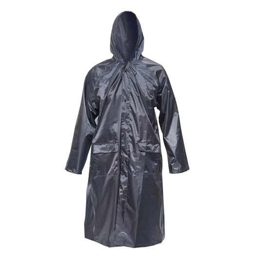 Mantella con cappuccio impermeabile taglia XXL in poliestere con membrana in PVC, aperture di ventilazione, 2 tasche e cerniera, blu navy Breckner Germany