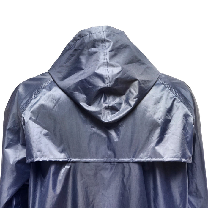 Mantella con cappuccio impermeabile taglia XXL in poliestere con membrana in PVC, aperture di ventilazione, 2 tasche e cerniera, blu navy Breckner Germany