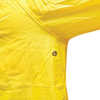 Mantella con cappuccio impermeabile taglia XXL in poliestere con membrana in PVC, aperture di ventilazione, 2 tasche e cerniera, gialla Breckner Germany.